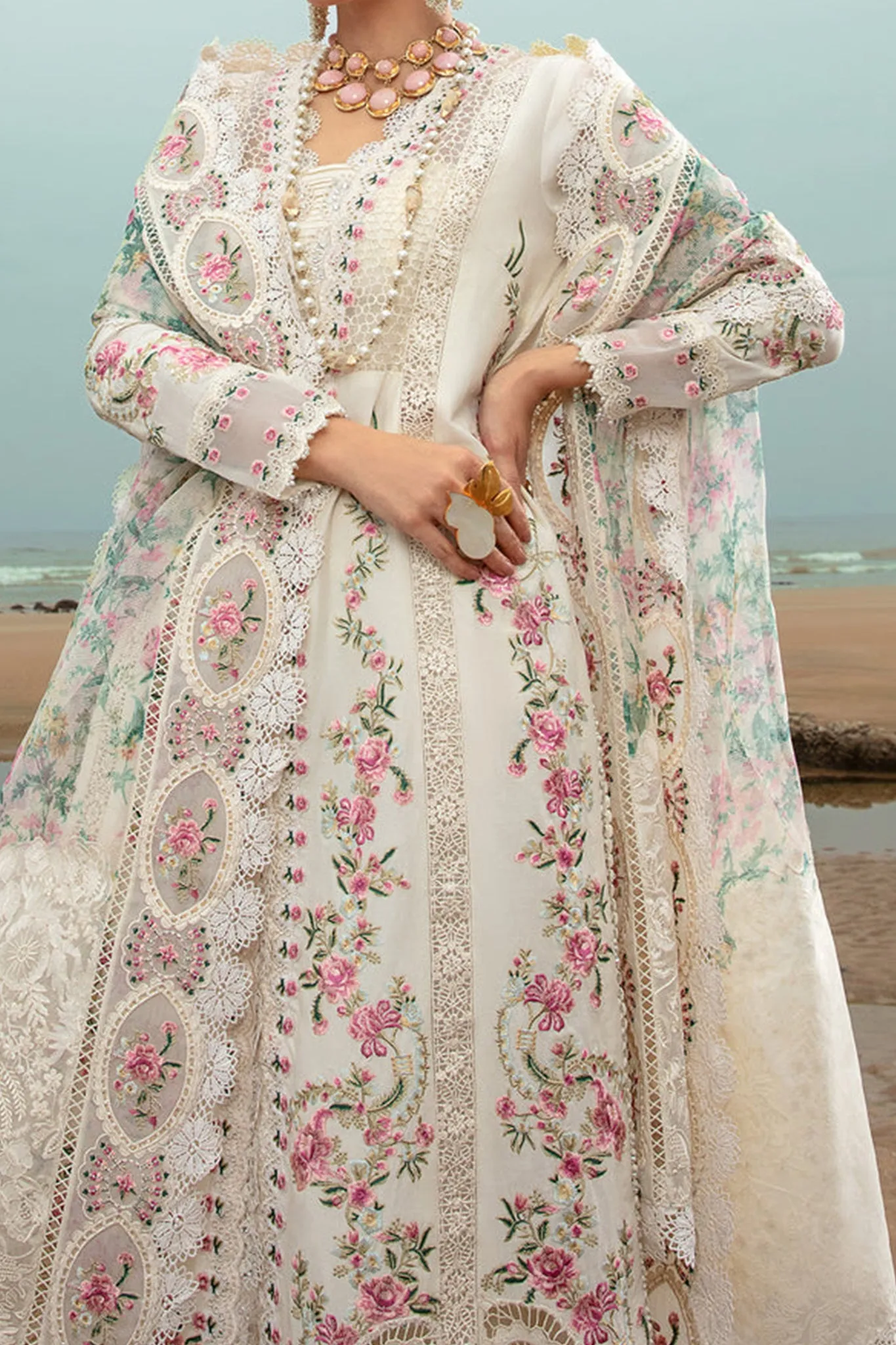 Saira Shakira By Crimson Unstitched 3 Piece Luxury Lawn Collection'2024-Doves Song Cloud