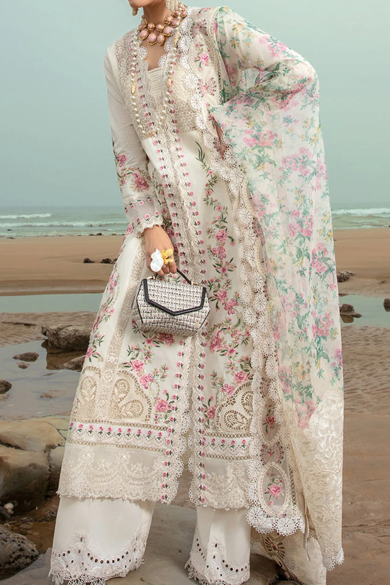 Saira Shakira By Crimson Unstitched 3 Piece Luxury Lawn Collection'2024-Doves Song Cloud