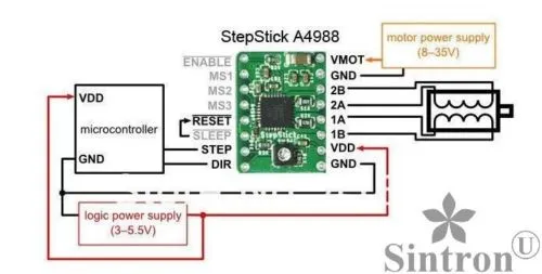 [Sintron] 5 Pcs A4988 StepStick Compatible Stepper Motor Driver Module with Heat Sink for 3D Printer Controller RAMPS 1.4 Arduino Mega Pololu Shield Arduino RepRap (A4988*5)