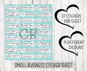 Small Business Multi Sticker Set Simple Vinyl Sticker Sheet