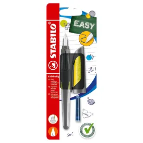 STABILO EASYbuddy Ergonomic Refillable School Fountain Pen 'L' Nib Black/Lime Left Handed Grip