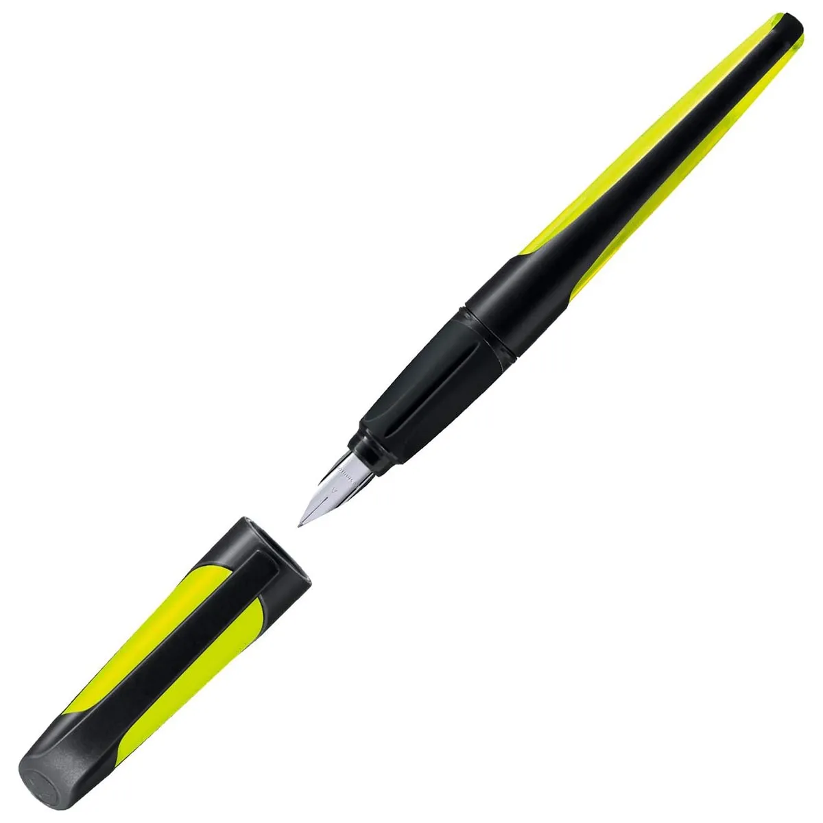 STABILO EASYbuddy Ergonomic Refillable School Fountain Pen 'L' Nib Black/Lime Left Handed Grip