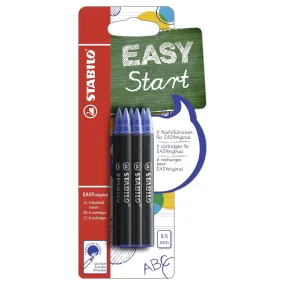 STABILO EASYoriginal Handwriting Rollerball Pen Blue Refill Cartridges (6 Pack)