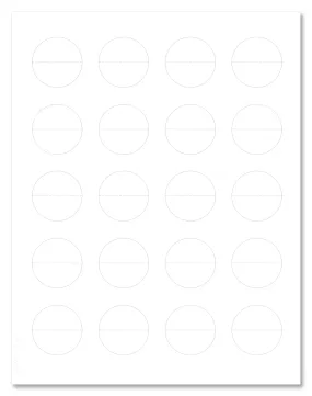 Standard White Matte Round Perforated Center Seal Labels, 1.5 Inch Diameter, With Downloadable Template and Printing Instructions, 10 Sheets, 120 Labels (XP15)