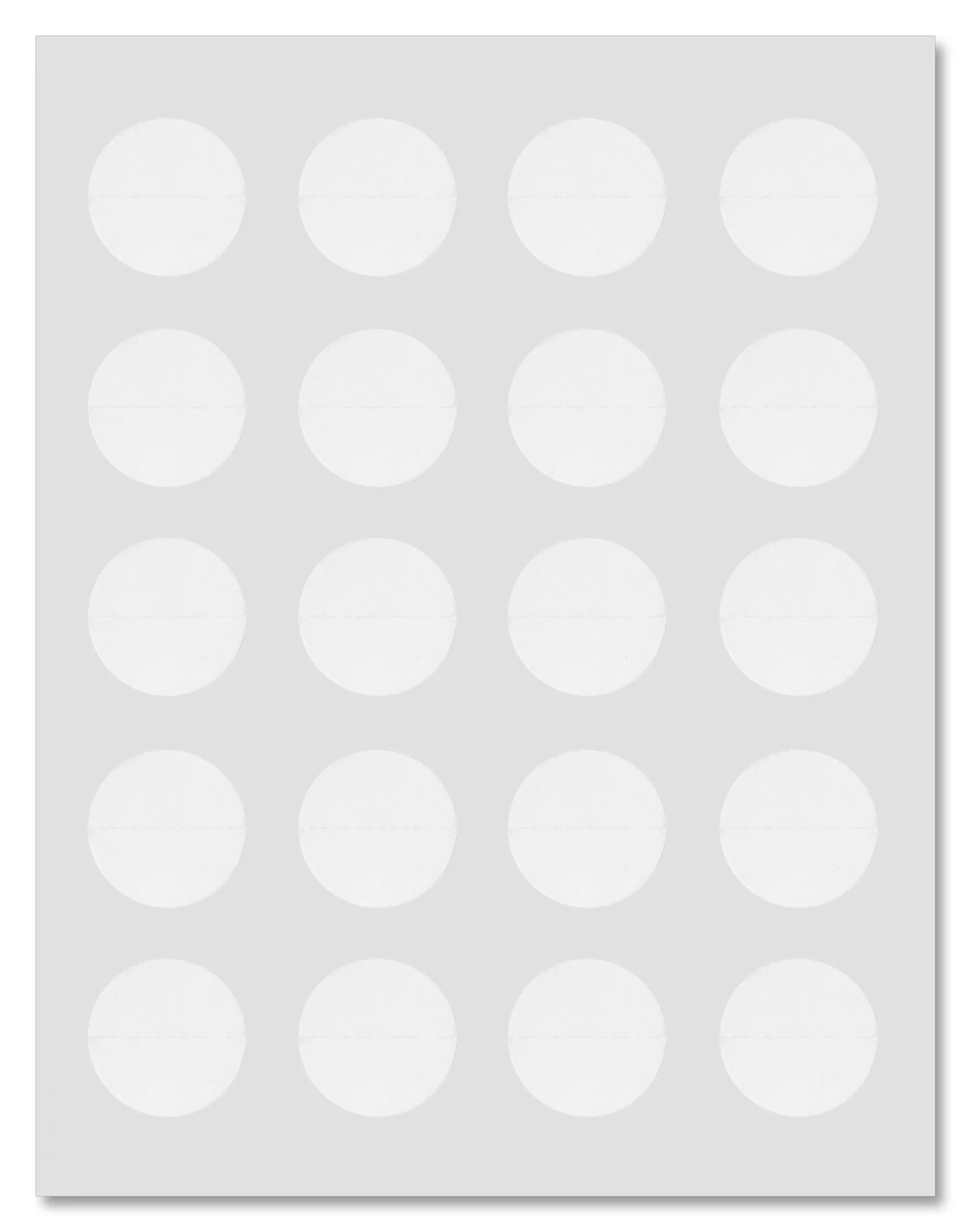 Standard White Matte Round Perforated Center Seal Labels, 1.5 Inch Diameter, With Downloadable Template and Printing Instructions, 10 Sheets, 120 Labels (XP15)