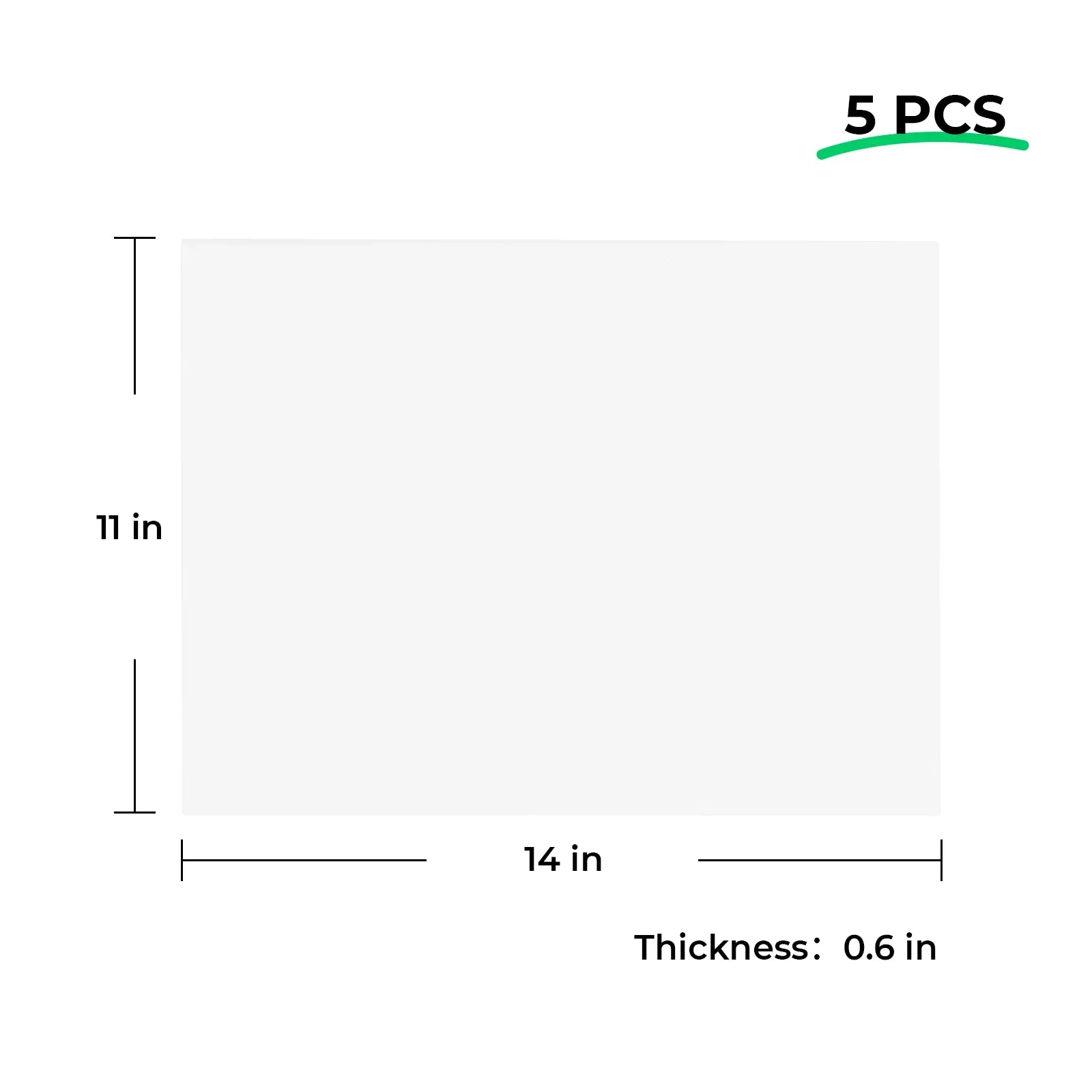 Stretched White Blank Canvas (5pcs)