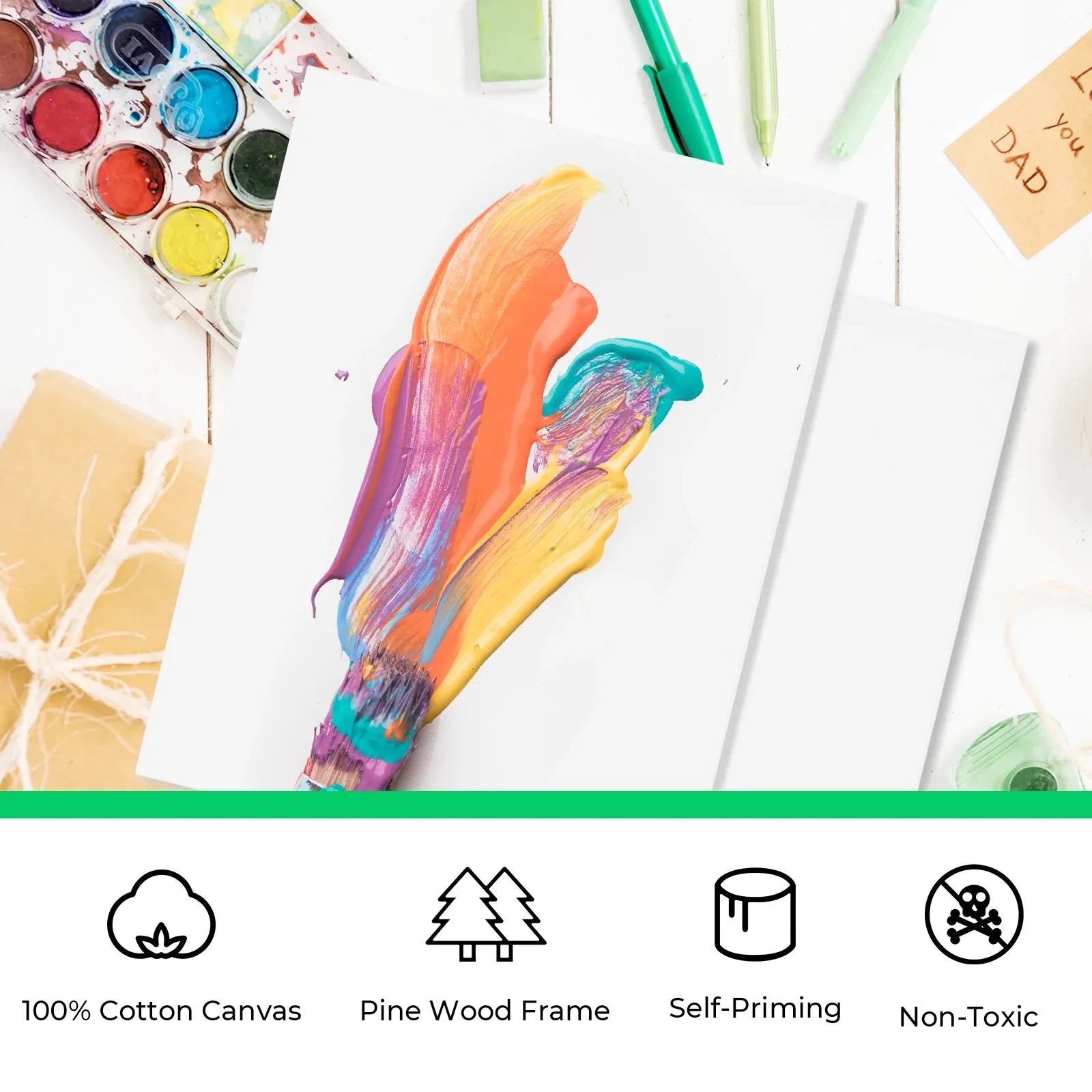 Stretched White Blank Canvas (5pcs)