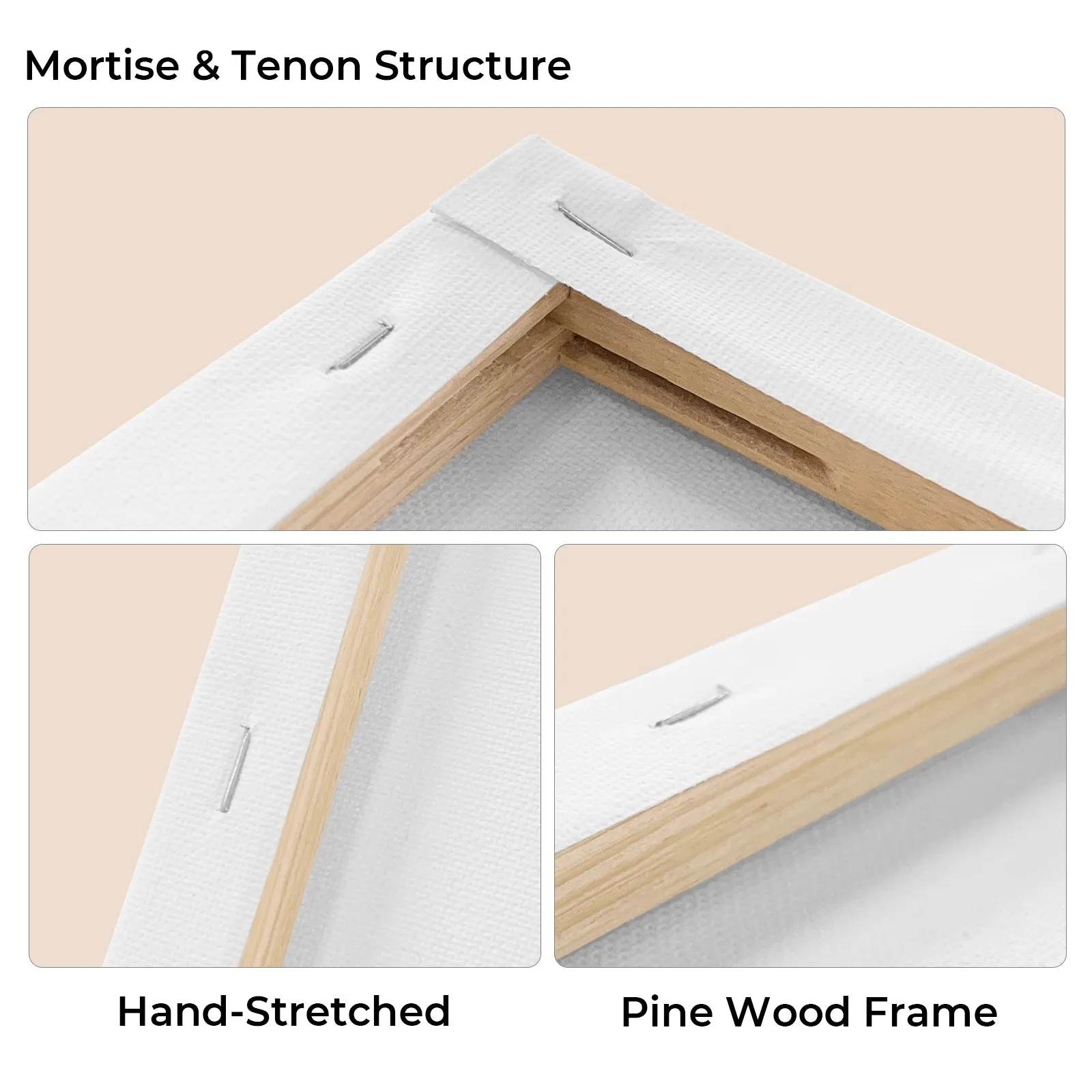Stretched White Blank Canvas (5pcs)