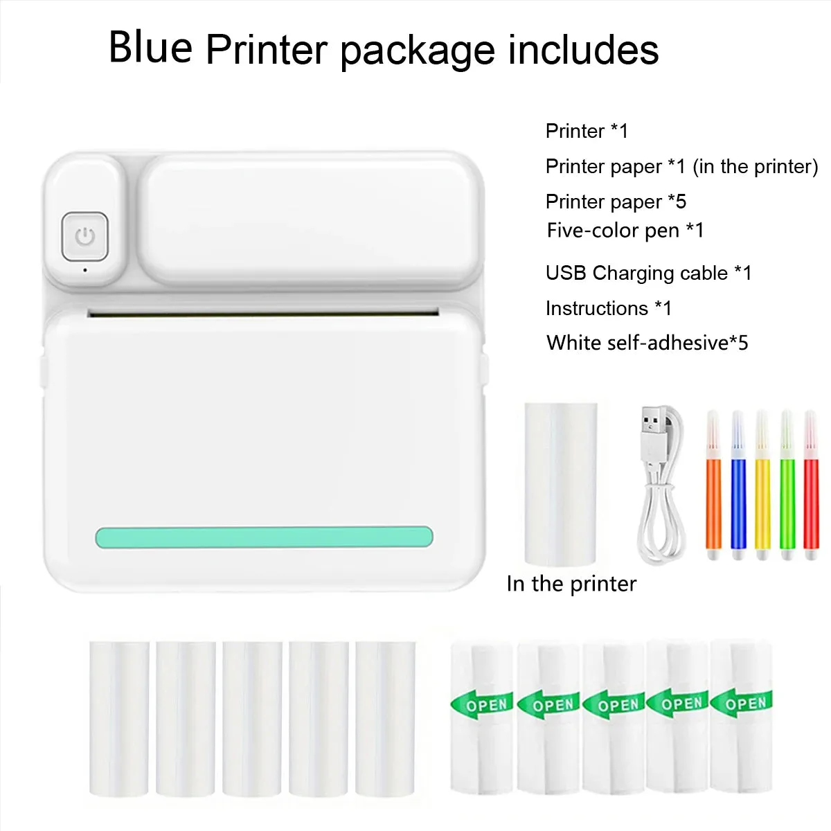 Thermal Mini Printer - Portable Inkless Bluetooth Printer