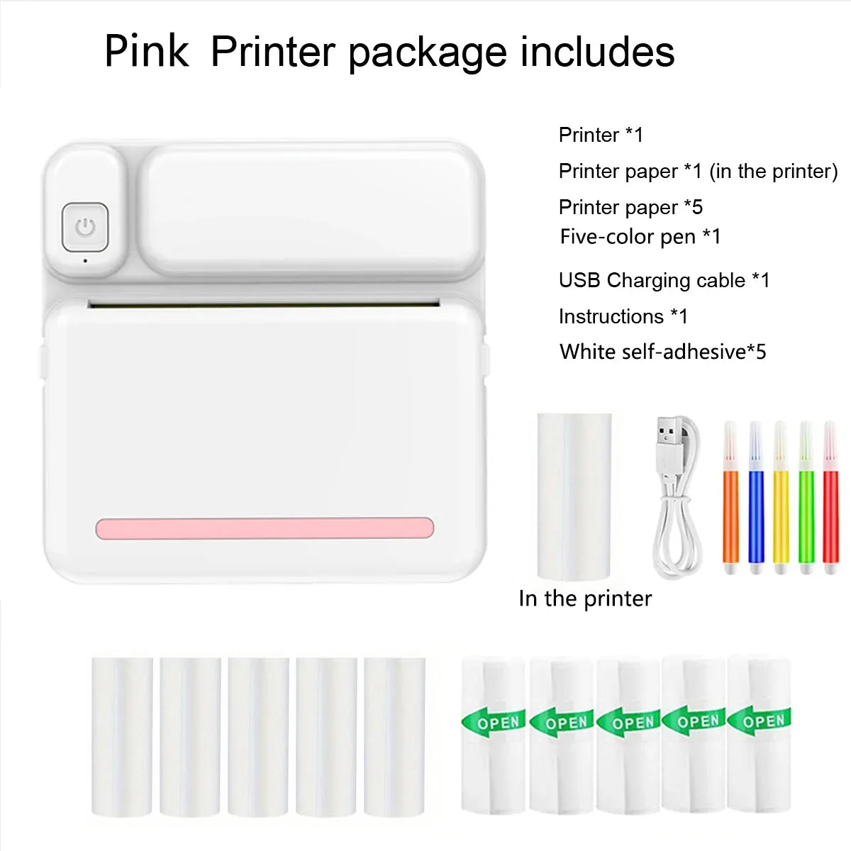 Thermal Mini Printer - Portable Inkless Bluetooth Printer