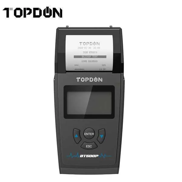 TOPDON - BT500P - Battery Starting & Charging System - Built In Printer - 128x64" LCD - 12V