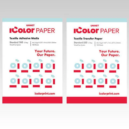 UniNet iColor 560 Standard 2-Step Transfer Paper with Adhesive 8.27x14 | White toner printer paper