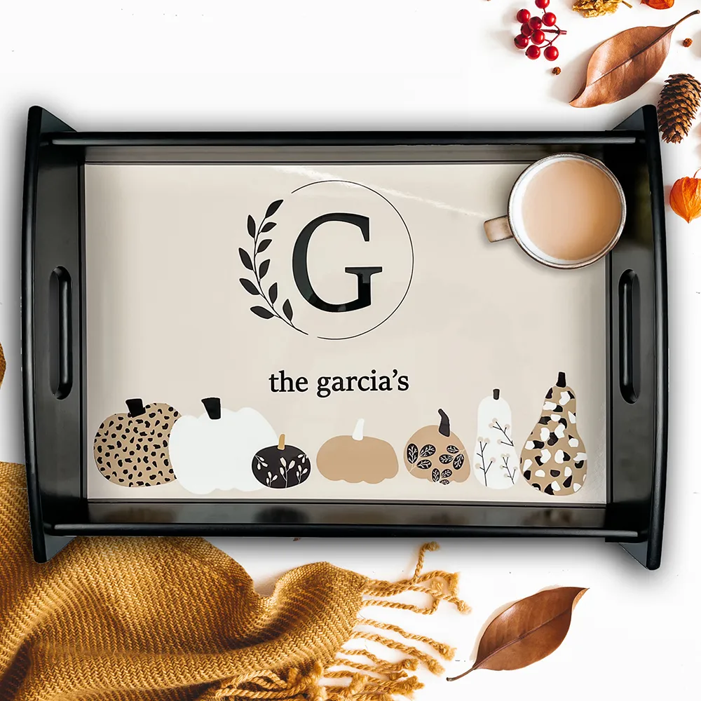 Unisub 17.125" x 11.375" Large Espresso Serving Tray - w/ Sublimatable Hardboard Insert - Gloss White/Raw Back