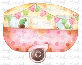 Waterslide Decal Vintage Watercolor Camper