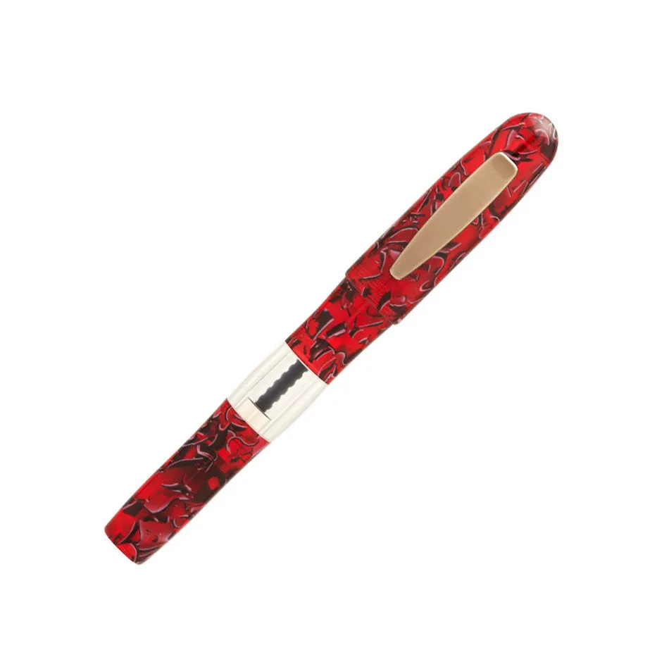 Yookers Gaia Fibre Tip Pen Red/Black Marble Resin 1.0mm