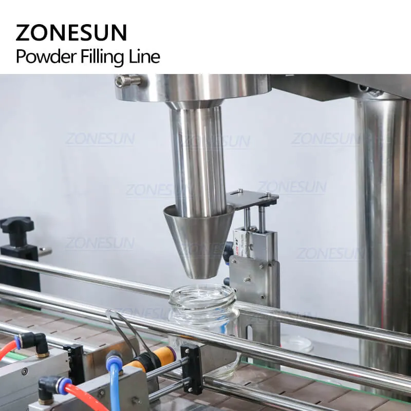 ZONESUN ZS-FAL180P9 Automatic Powder Filling Capping Labeling Machine Production Line