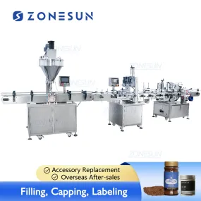 ZONESUN ZS-FAL180P9 Automatic Powder Filling Capping Labeling Machine Production Line